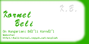 kornel beli business card